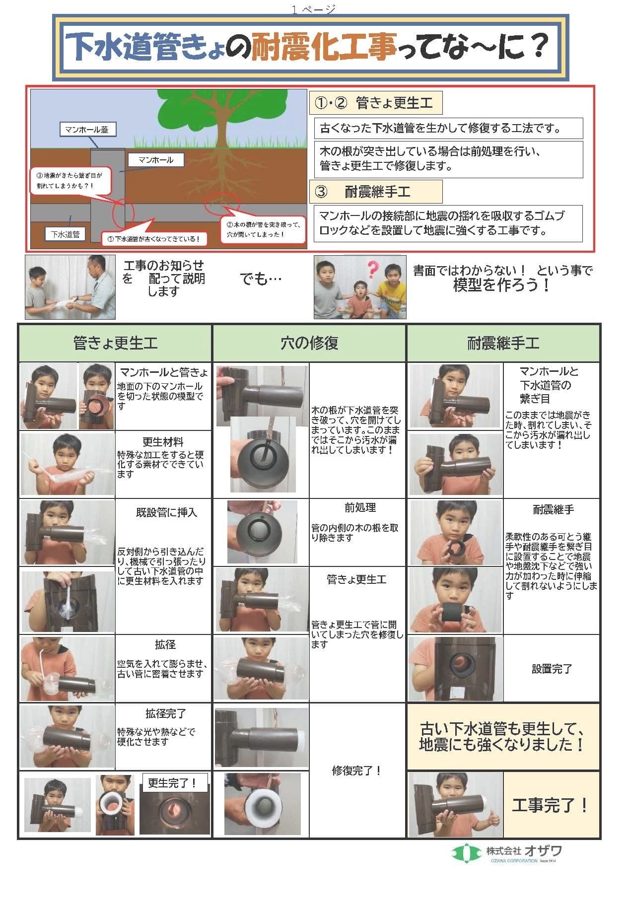 下水道管きょ耐震化工事（模型）ポスター